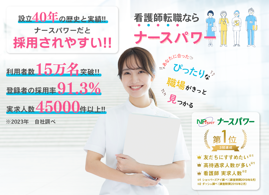 看護師転職ならナースパワー！設立37年の歴史と実績！ナースパワーだと採用されやすい